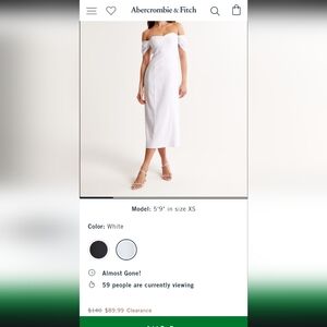 Abercrombie & Fitch White Off-Shoulder Dress